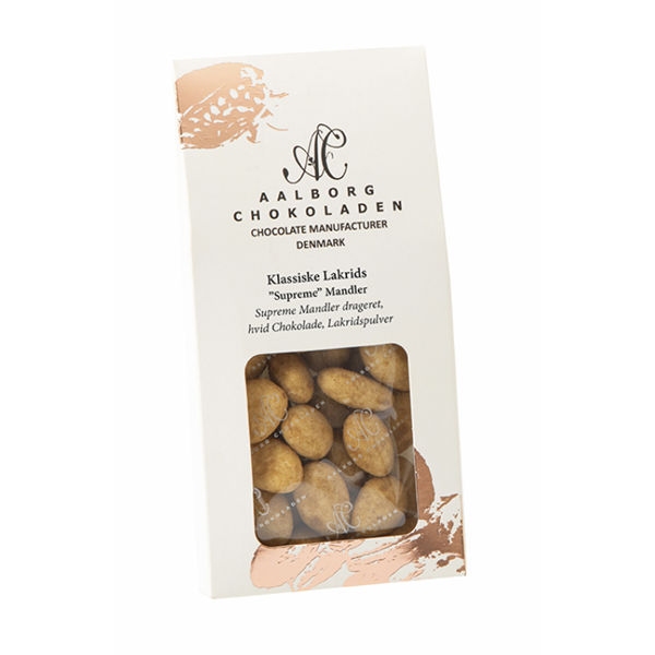Lakridsmandler 90 g. - Aalborg Chokolade - Gourmet-Butikken