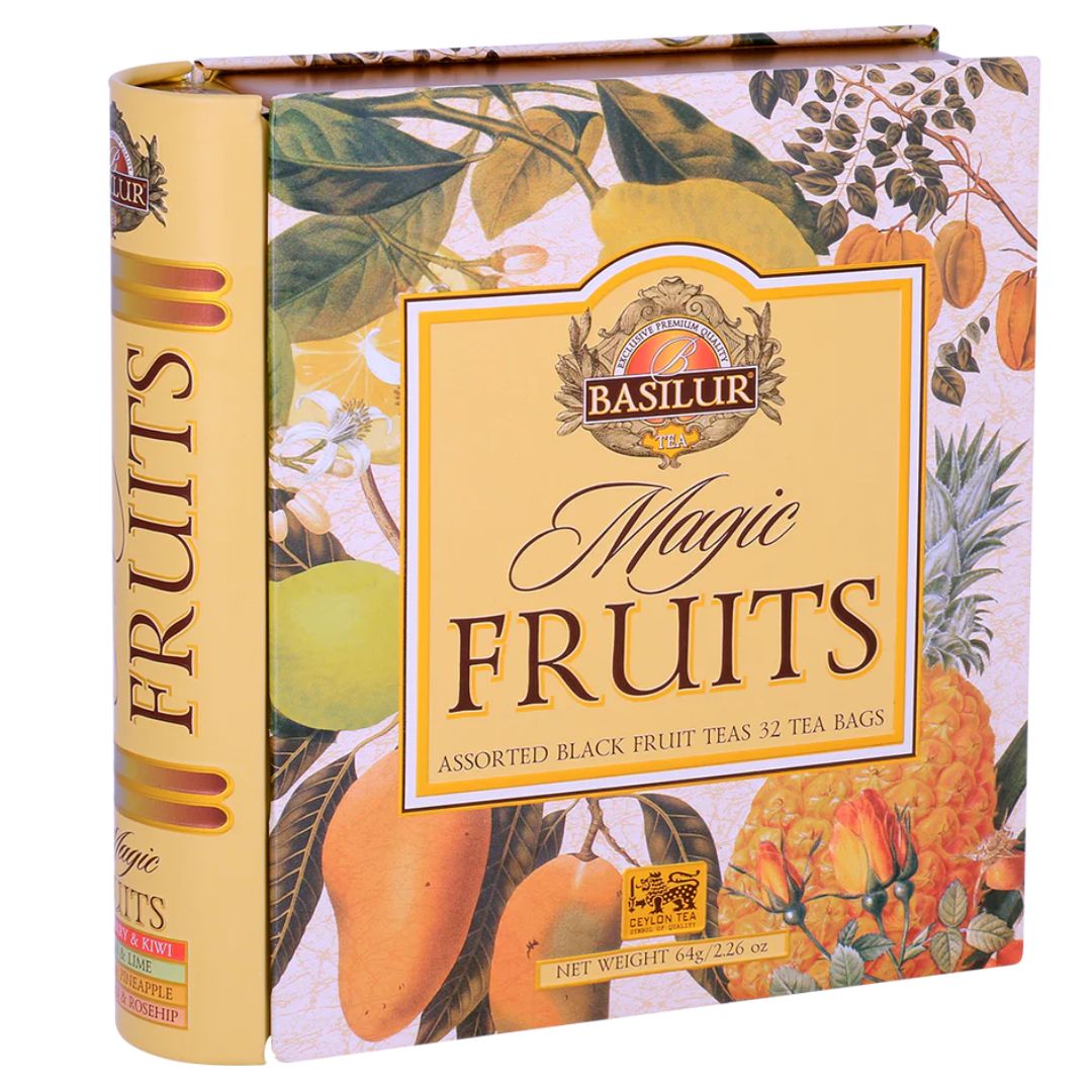 Stor Fruit Infusions Te bog i metal - Basilur Tea - Gourmet-Butikken