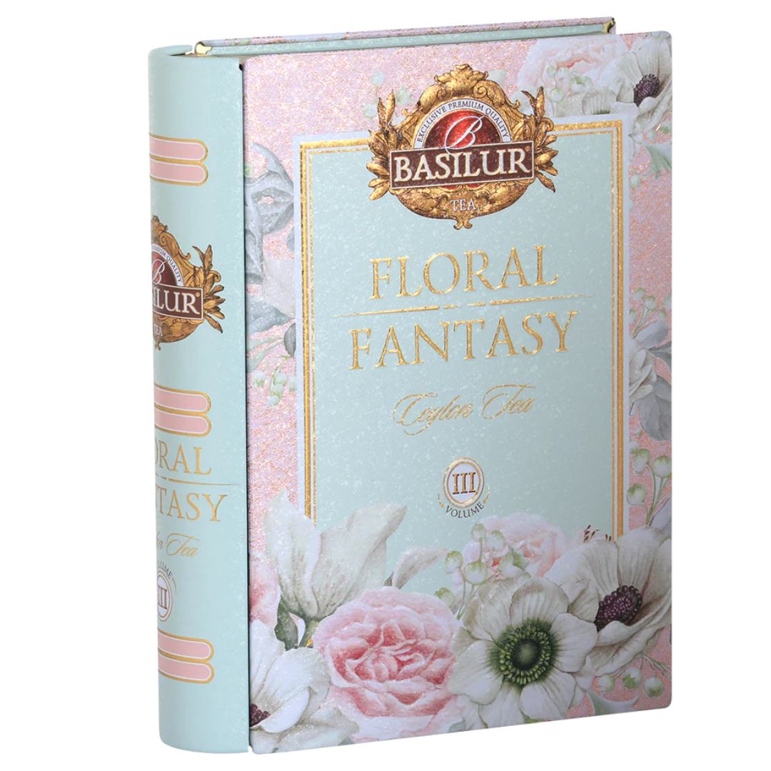 Stor Floral Fantasy Te bog i metal - Basilur Tea - Gourmet-Butikken