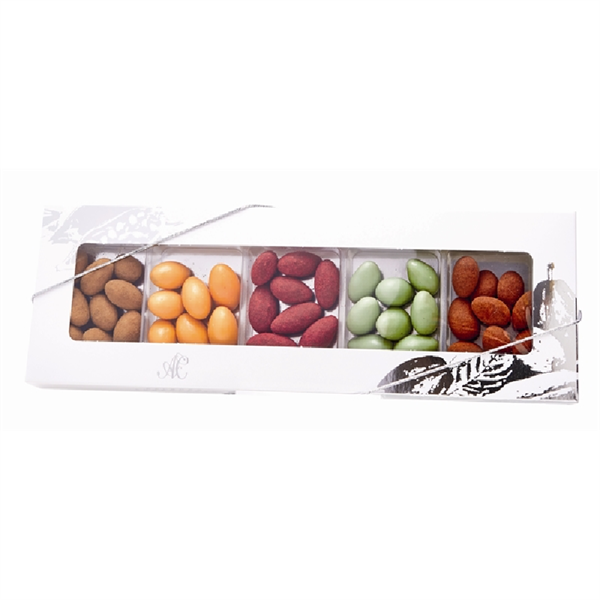 Drageéæske med 5 mandelvarianter - Aalborg Chokolade - Gourmet-Butikken