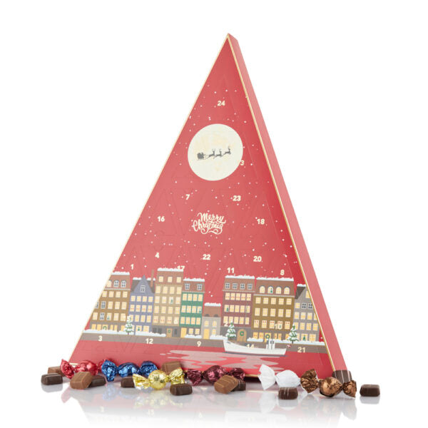 Julekalenderen til chokolade & marcipan-elskeren fra Cocoture i rød æske – 270g