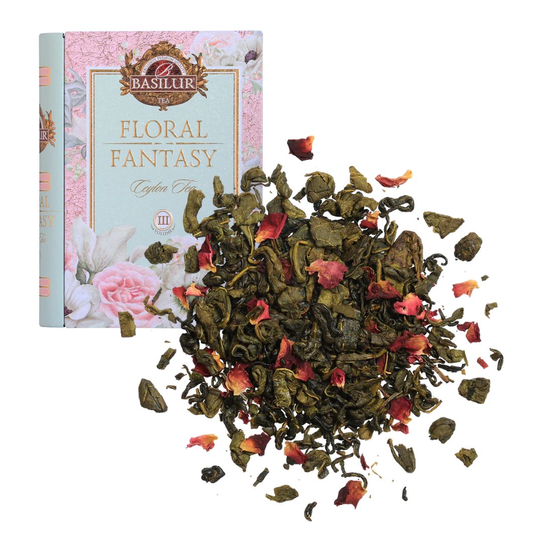 Stor Floral Fantasy Te bog i metal - Basilur Tea - Gourmet-Butikken
