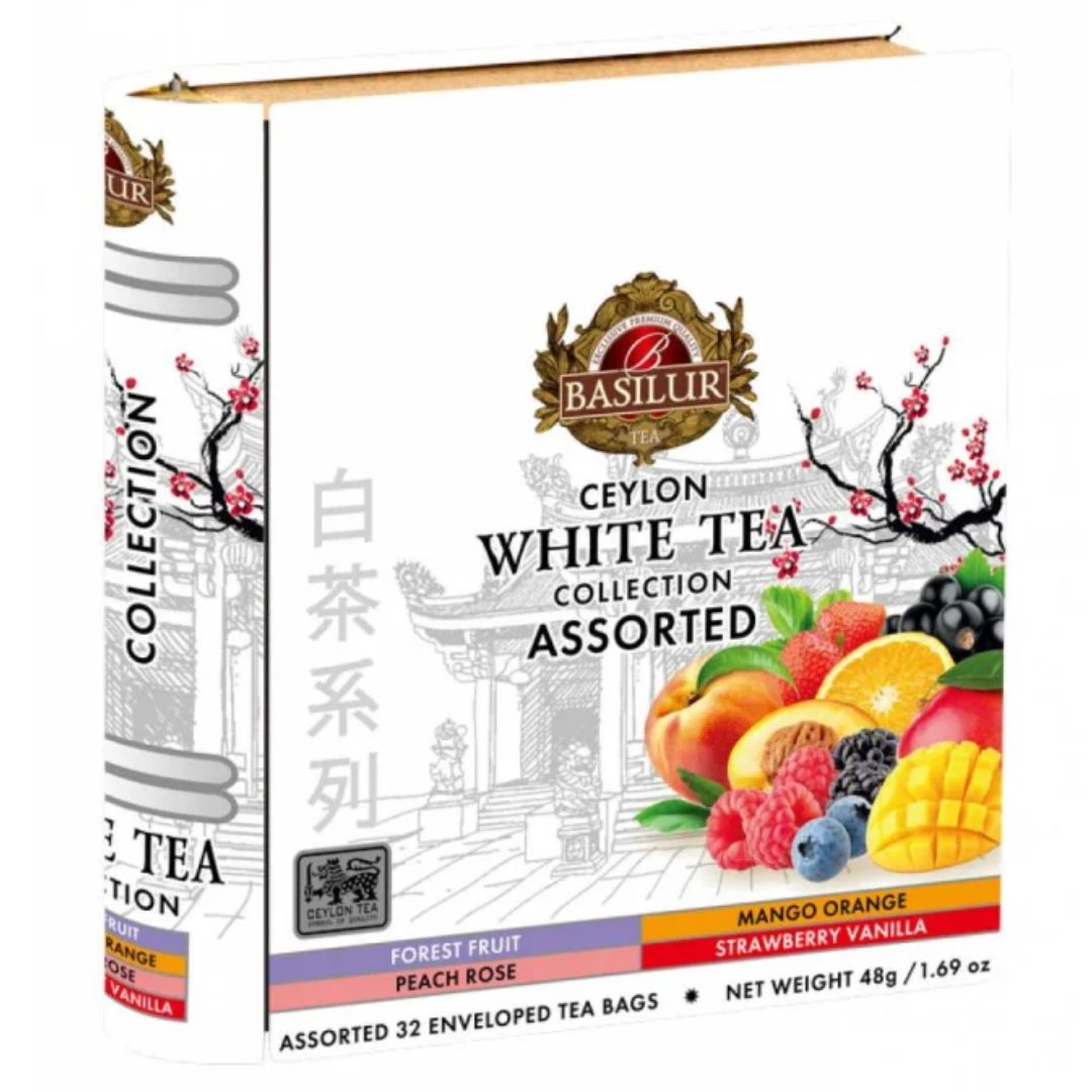 Stor Ceylon White Te bog i metal - Basilur Tea - Gourmet-Butikken