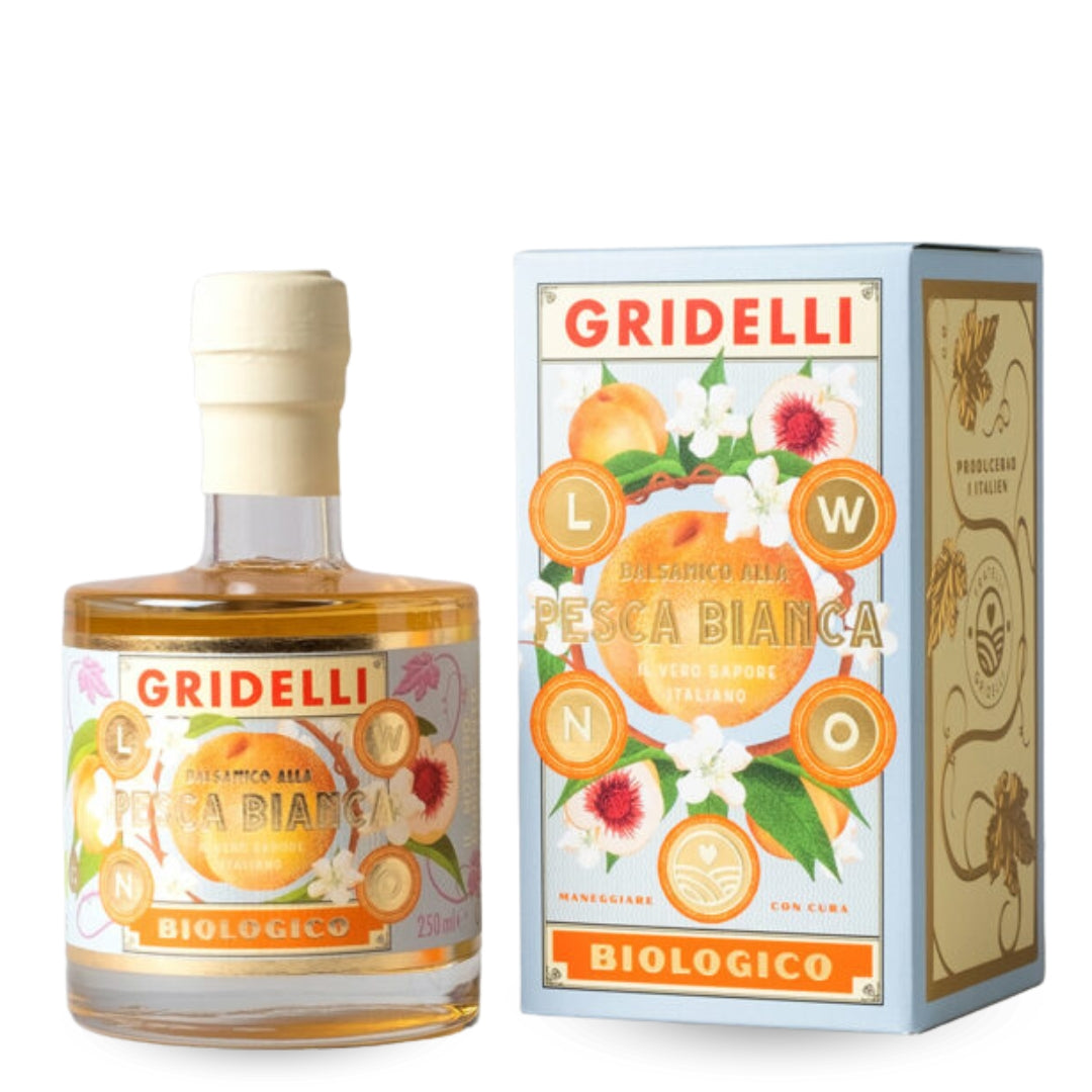 Aceto Balsamico Al Pesca Bianca, 250 ml | Gridelli - Gourmet-Butikken
