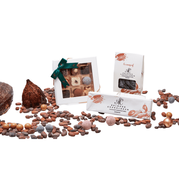 Æske med 9 stk. chokoladehjerter - Aalborg Chokolade - Gourmet-Butikken