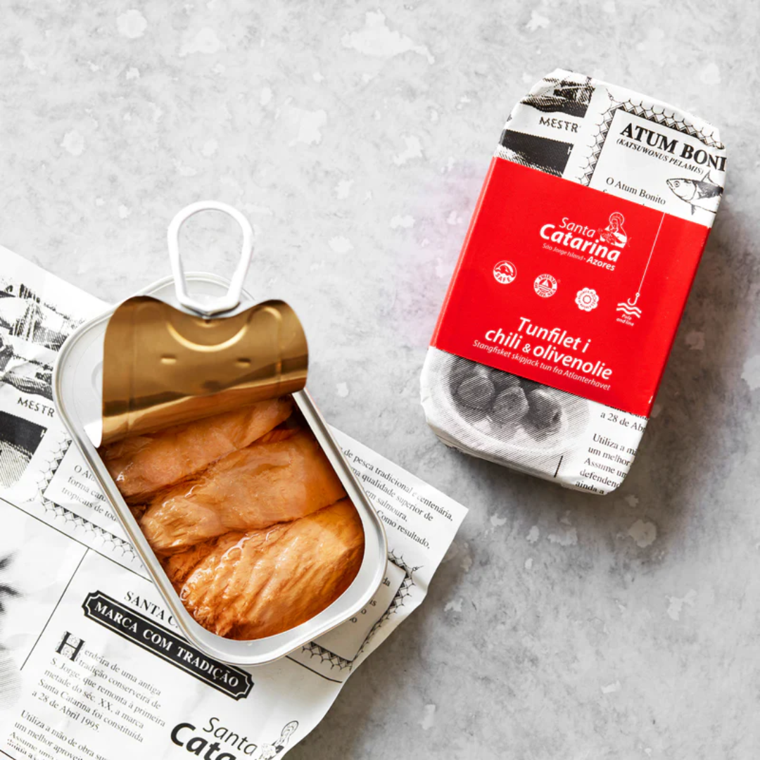 Grøndals Tunfilet i Mild Chili og Olivenolie - Gourmet-Butikken