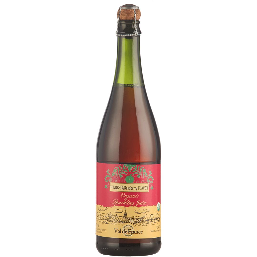 Alkoholfri cider med hindbærsmag Øko - Val De France - Gourmet-Butikken