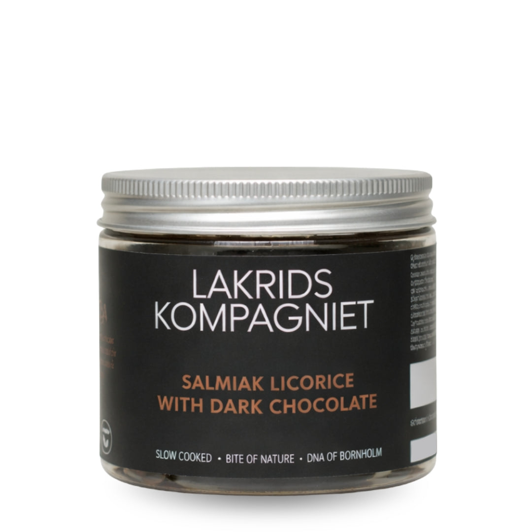 “KJÆVSJIJD” – SALMIAK M. MØRK CHOKO 130G | Lakrids Kompagniet - Gourmet-Butikken