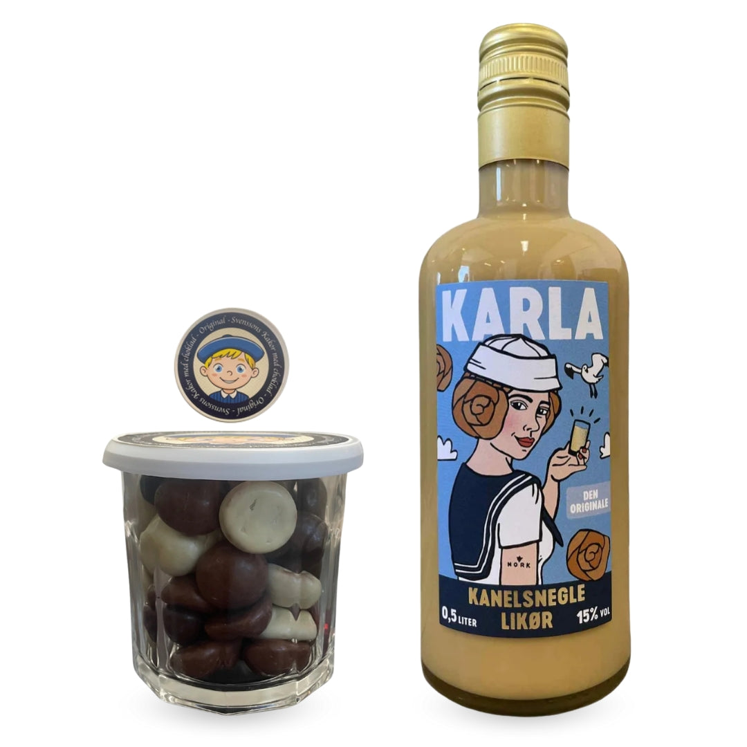 Karla Kanelsnegle Cremelikør - 15% alk. + GRATIS "Svenssons Kakor" - Gourmet-Butikken