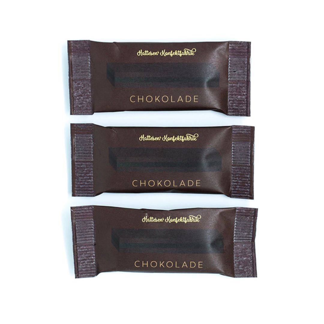 Flowpack med Chokolade - Hattesens Konfektfabrik - Gourmet-Butikken