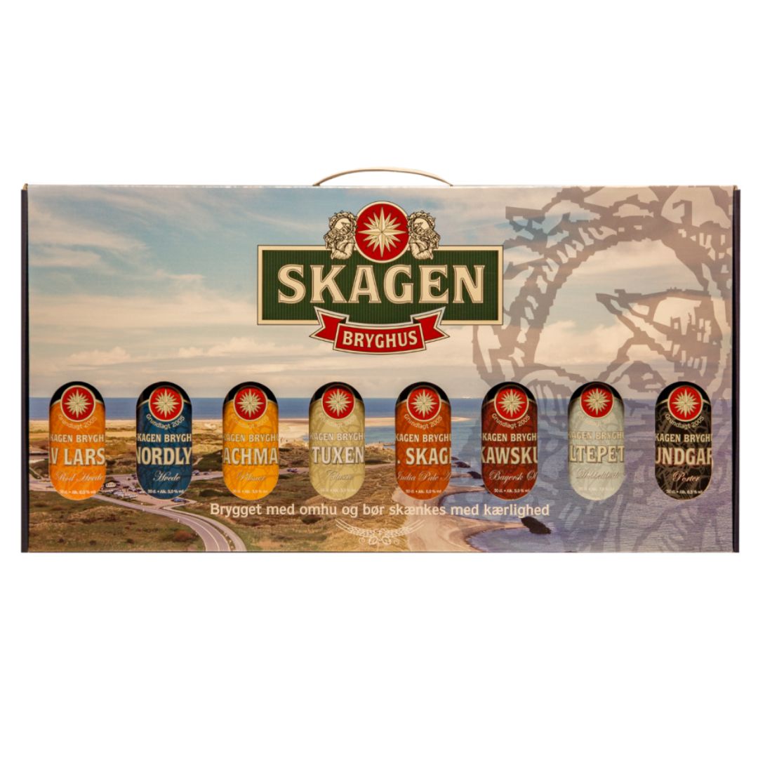 Gaveæske m/8 øl - Skagen Bryghus - Gourmet-Butikken