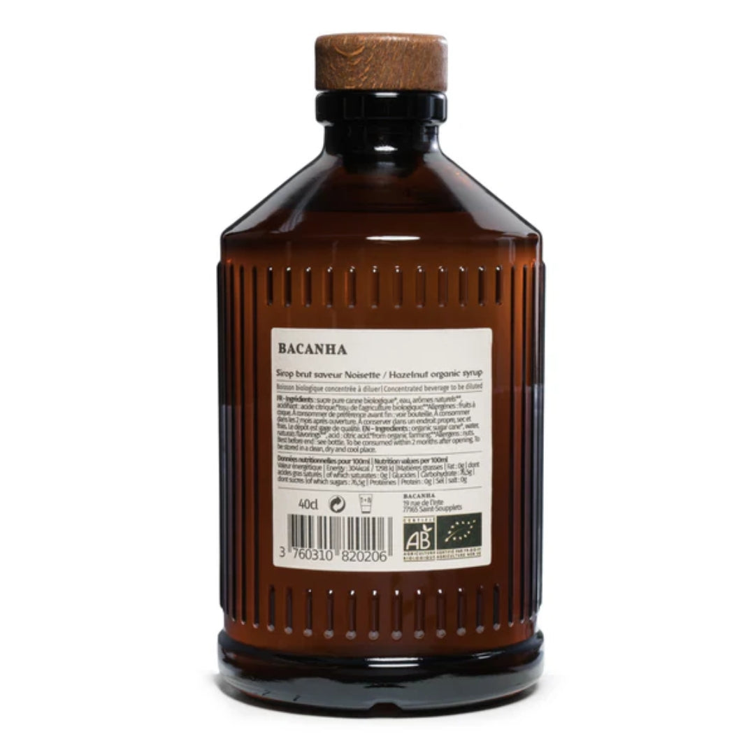 Organisk Hasselnødsirup - Bacanha, 400ml. - Gourmet-Butikken