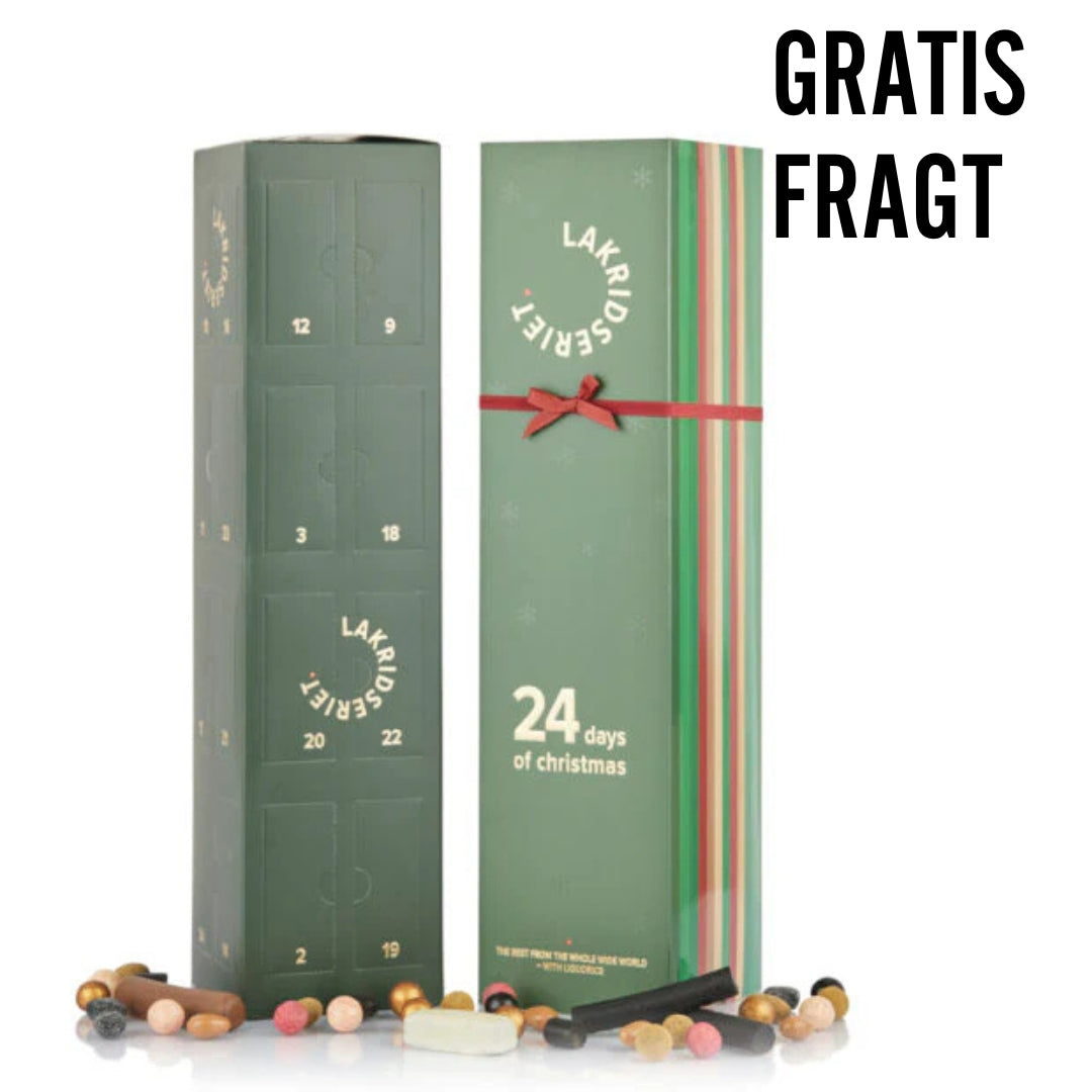Ultimativ lakrids-julekalender 2025 fra Lakridseriet (XL) – 500g - Gourmet-Butikken