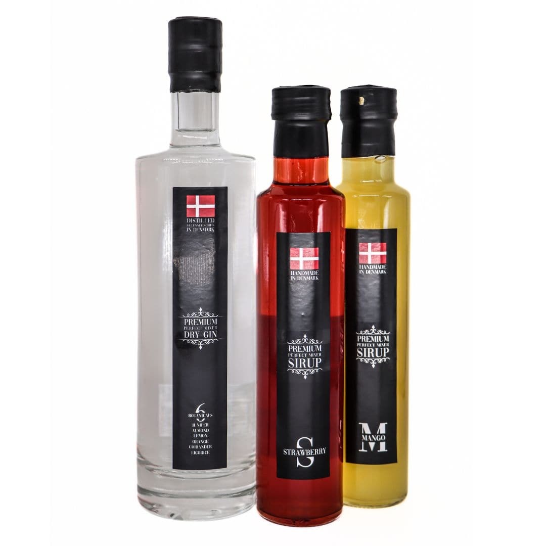 Gin + Jordbær & Mangosirup - Gourmet-Butikken